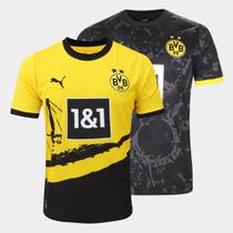 Kit Camisa Borussia Home + Camisa Borussia Away 23/24 s/nº Torcedor Masculina