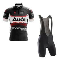 Kit Camisa Bretelle Forro Gel Esporte Ciclismo Confort Audi