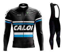 Kit Camisa Bretelle Longo Caloi Ciclismo Dryfit Bike Uv50+
