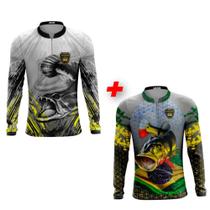 kit camisa camiseta de pesca proteção UV 50+ Super King SK0813