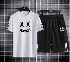 Kit Camisa Camiseta e Short Tactel Masculino Sorriso Costurado Estiloso Moderno Tendencia Casual Confortavel Kit Camisa Camiseta e Short Tactel Masculino Sorriso Costurado Estiloso Moderno Tendencia Casual Confortavel