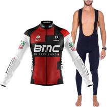 Kit Camisa Ciclismo Longa Bmc Com Bretelle Gel 3D Longo Blackout Dryfit Bike Kit Camisa Ciclismo Longa Bmc Com Bretelle Gel 3D Longo Blackout Dryfit Bike