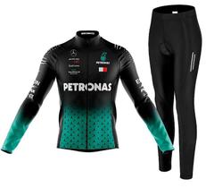Kit Camisa Ciclismo Petronas Com Calça Forro Alta Densidade e Refletivos