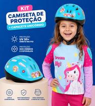 Kit Camisa de Proteção e Capacete Unfantil Unicórnio Kit Camisa de Proteção e Capacete Unfantil Unicórnio