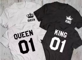 Kit Camisa E Baby Look Casal Namorados Amor Love King Queen Kit Camisa E Baby Look Casal Namorados Amor Love King Queen