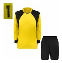 Kit Camisa E Bermuda Goleiro infantil Proteção Acolchoada