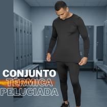 Kit Camisa e Calça Peluciada Térmica Masculino Segunda Pele Ideal Para Inverno Tecido Macio