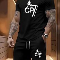 Kit Camisa e Short Camiseta e Tactel Masculino CR7 Futebol Estiloso Moderno Tendencia Casual Confortavel Kit Camisa e Short Camiseta e Tactel Masculino CR7 Futebol Estiloso Moderno Tendencia Casual Confortavel