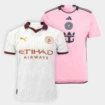 Kit Camisa Manchester City Away 23/24 + Inter Miami Home 24/25 Adidas Masculina