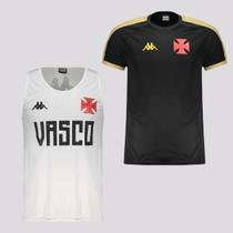 Kit Camisa + Regata Kappa Vasco Supporter Preta e Branca Kit Camisa + Regata Kappa Vasco Supporter Preta e Branca