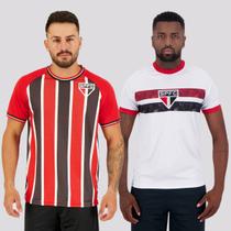 Kit Camisa São Paulo Arrows Vermelha e Camisa São Paulo Geometric Branca