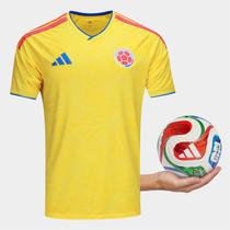 Kit Camisa Seleção Colômbia Home 2026 +Mini Bola Trionda Adidas