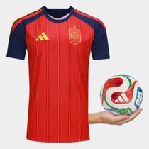 Kit Camisa Seleção Espanha Home 2026 +Mini Bola Trionda Adidas