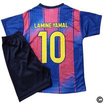 Kit Camisa Shorts Infantil Futebol Jogo Treino Tecido Leve Confortável Menino Secagem Rápida