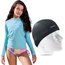 Kit Camisa Térmica Infantil Proteção Solar Com Toquinha Natação Hidroginástica Menino Menina Unissex - SIGMA