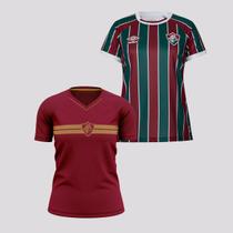 Kit Camisa Umbro Fluminense I 2023 Feminina + Camisa Fluminense Prank Feminina Vinho