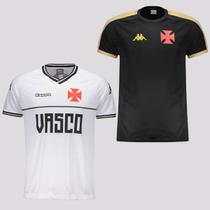 Kit Camisas Kappa Vasco Supporter Branca e Preta Kit Camisas Kappa Vasco Supporter Branca e Preta