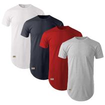 Kit Camisas Longline Masculina Básica 4 Unidades - Di Nuevo