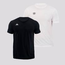 Kit Camisas Umbro TWR e Kappa Moderna Branca e Preta Kit Camisas Umbro TWR e Kappa Moderna Branca e Preta