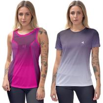 Kit Camiseta academia Blusa Feminina Regata fitness Cavada treino funcional Academia