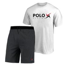 Kit Camiseta Algodão + Bermuda Masculina Moletom Dia a Dia