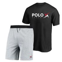 Kit Camiseta Algodão + Bermuda Masculina Moletom Dia a Dia