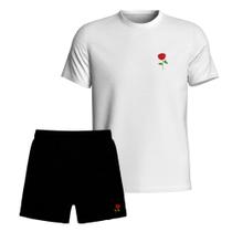 Kit Camiseta Algodão Premium e Short Tactel Com Bolsos