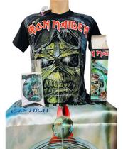 Kit Camiseta+Banner+Adeviso Banda Iron Maiden Stamp