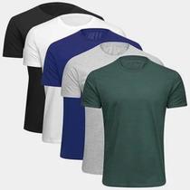 Kit Camiseta Básica Masculina C/ 5 Peças - Masculino Tamanho G