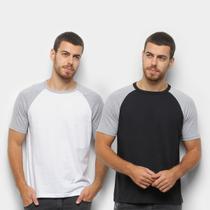 Kit Camiseta Básica Raglan Masculina c/ 2 Peças - Básicos