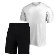 Kit Camiseta + Bermuda Masculina Moletom Algodão Dia a Dia