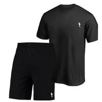 Kit Camiseta + Bermuda Masculina Moletom Conforto Casual