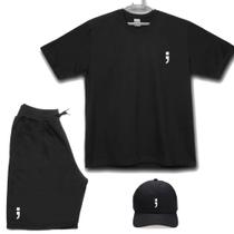 Kit Camiseta Bermuda Plus Size com Boné Conjunto Verão Ad.Oficial