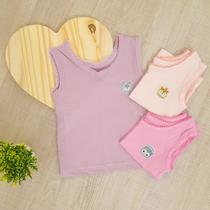 Kit Camiseta Bordada 3 unidades Menina Kit Camiseta Bordada 3 unidades Menina