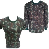 Kit Camiseta Camuflada Exército Manga Longa e Curta Dry Fit