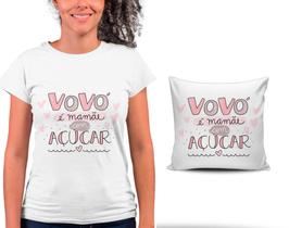 Kit Camiseta + Capa para Almofada Dia Das Mães Presente Melhor AVÓ Homenagem Tema VOVÓ - PRIMUS