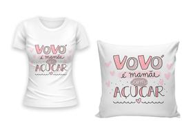 Kit Camiseta + Capa para Almofada Dia Das Mães Tema VOVÓ Presente Homenagem Melhor AVÓ
