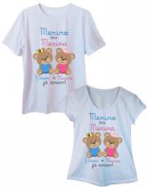 Kit Camiseta Casal Chá Revelação Menino ou Menina Ursinhos