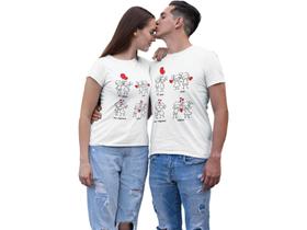Kit Camiseta Casal Dia dos Namorados Noivos Casados Branca
