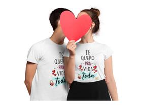 Kit Camiseta Casal Dia dos Namorados Noivos Casados Branca - Del France