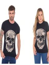 Kit Camiseta Caveira Ele e ela Preta