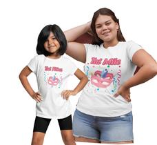 Kit Camiseta de Carnaval Tal Mãe Tal Filha Juvenil Branca Kit Camiseta de Carnaval Tal Mãe Tal Filha Juvenil Branca