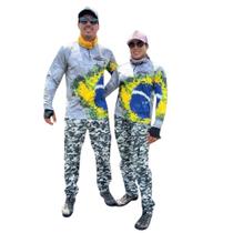 Kit Camiseta De Pesca Casal Tucunaré Brasil Gola Ziper 50 Uv Kit Camiseta De Pesca Casal Tucunaré Brasil Gola Ziper 50 Uv