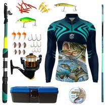 Kit Camiseta De Pesca Mais Artigos De Pesca Isca Molinete - DUARTE FISHER