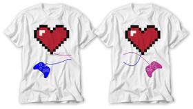 Kit camiseta dia dos namorados blusa casal gamer nerd - VIDAPE