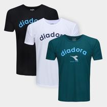 Kit Camiseta Diadora 3 Peças Logo Masculino Kit Camiseta Diadora 3 Peças Logo Masculino