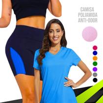 KIT Camiseta DRY FIT POLIAMIDA MALHA FRIA + SHORT Leg Legging REDINHA Suplex Conjunto Fitness 543