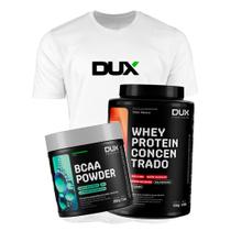 Kit Camiseta Dux BCAA e Whey Concentrado Dry Fit Camisa - Kit Camiseta Dux BCAA e Whey Concentrado Dry Fit Camisa -