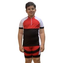 Kit Camiseta E Bermuda Ciclista Ciclismo Mtb Bike Infantil