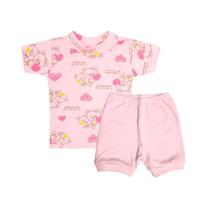 Kit Camiseta e Short de Bebê Menino Menina Algodão 0-9 Meses